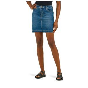 NWT Lee Women's Denim Mid Rise Skort Size 6 - Comfort Waistband - Waist 28"